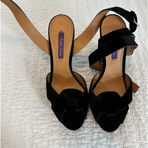 Ralph Lauren purple label velvet platform heels